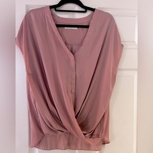Pants Store - light pink, short sleeve, polyester top